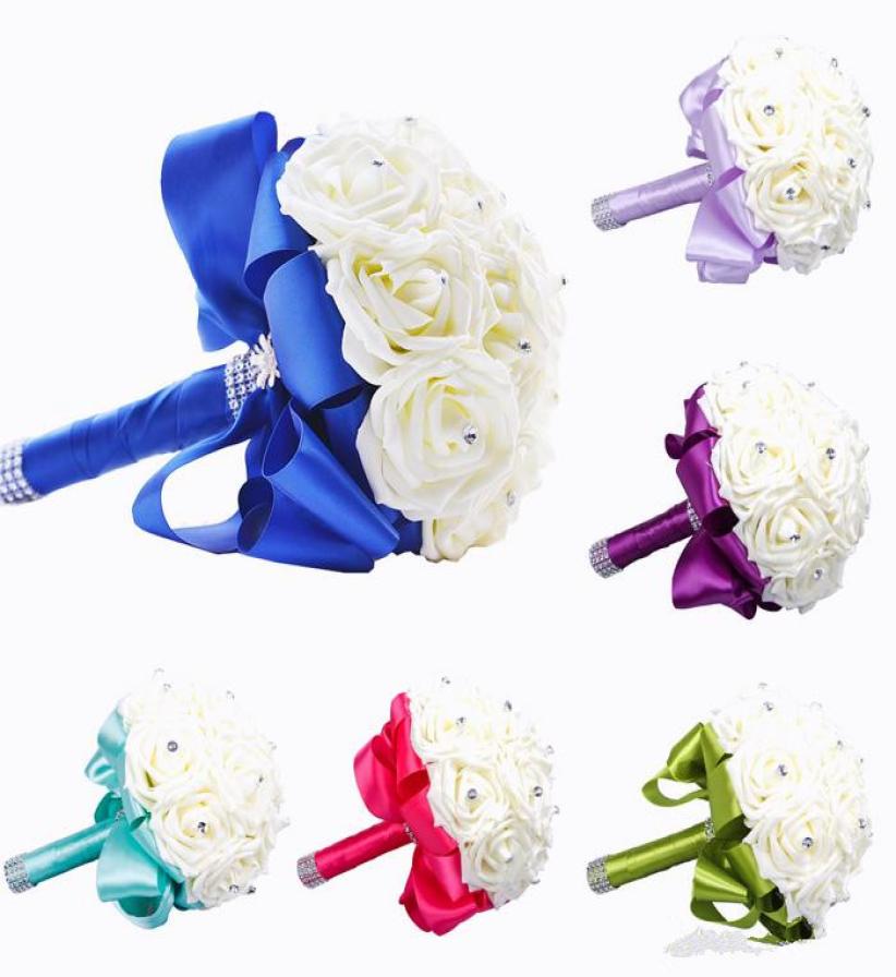 New Bridal Bouquet Wedding Decoration Artificial Bridesmaid Flower Crystal Silk Rose WF001 Royal Blue Mint White Green Lilac Cheap7987088
New Bridal Bouquet Wedding Decoration Artificial Bridesmaid Flower Crystal Silk Rose WF001 Royal Blue Mint White Green Lilac Cheap7987088