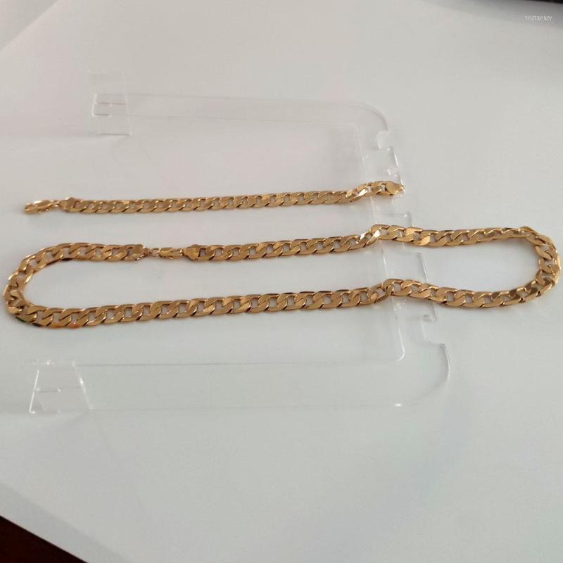 Necklace Earrings Set Luxury 18ct Yellow Gold Heavy 10MM Miami Curb Link Cuban Mens Chain Bracelet Jewellery 24" Links, Picture shown
Necklace Earrings Set Luxury 18ct Yellow Gold Heavy 10MM Miami Curb Link Cuban Mens Chain Bracelet Jewellery 24" Links, Picture shown