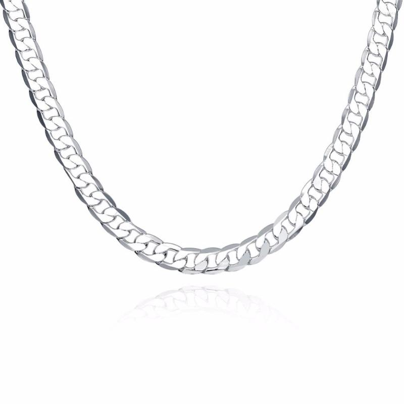 Chains Classic 925 Sterling Silver Jewelry Men's 8 Mm Flat Side Necklace 20 Inch Geometric DIY Accessories
Chains Classic 925 Sterling Silver Jewelry Men's 8 Mm Flat Side Necklace 20 Inch Geometric DIY Accessories