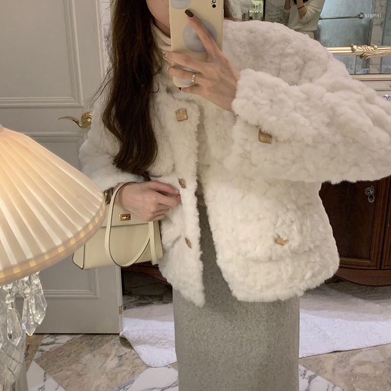 Women' Fur Korean Thick Warm Faux Coat Women Elegant Lapel Button Winter Plush Jacket Sweet Cute Casual Fashion Coats 2023 L53, Creamy-white
Women' Fur Korean Thick Warm Faux Coat Women Elegant Lapel Button Winter Plush Jacket Sweet Cute Casual Fashion Coats 2023 L53, Creamy-white