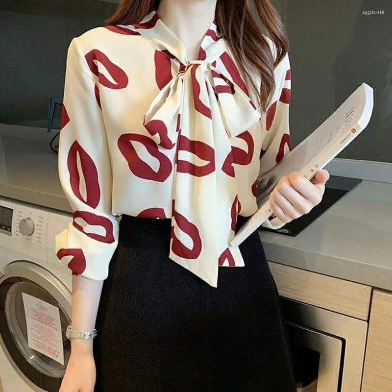 Women' Blouses Lips Print Ladies Shirts Spring 2022 Fashion Chiffon Long Sleeve Tops Versatile Bow Chic Woman Tie Neck Blouse, Black
Women' Blouses Lips Print Ladies Shirts Spring 2022 Fashion Chiffon Long Sleeve Tops Versatile Bow Chic Woman Tie Neck Blouse, Black