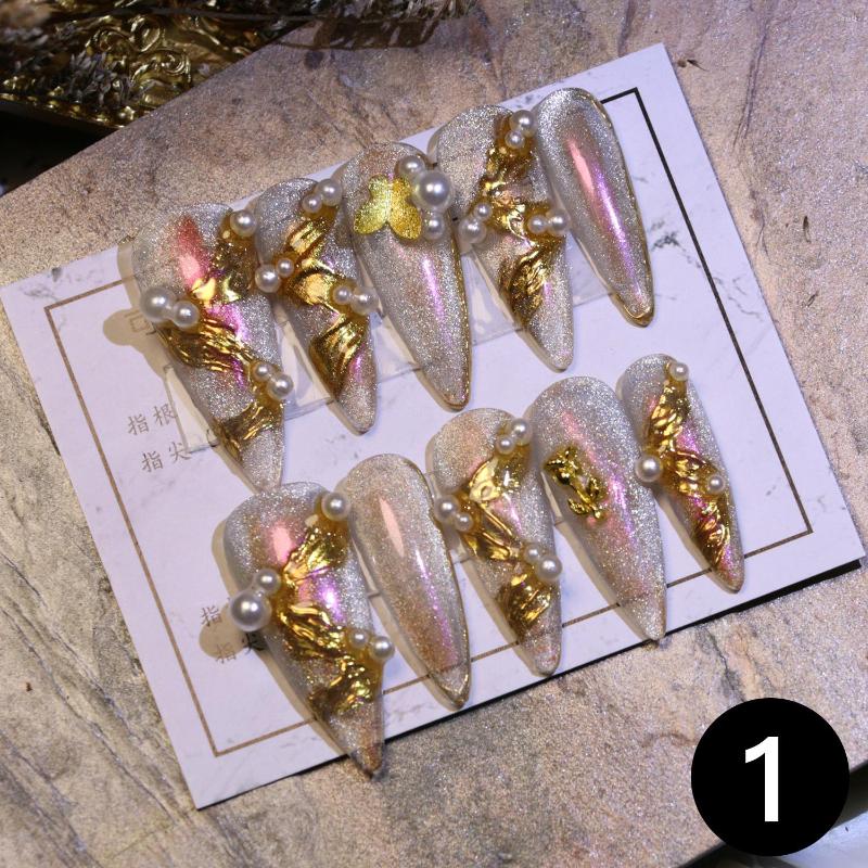 False Nails Long Pointed Nail Art Handmade Potherapy Bright Oil 3D Glitter High End Pearl Gentle Butterfly Aurora Fake, 1 - m
False Nails Long Pointed Nail Art Handmade Potherapy Bright Oil 3D Glitter High End Pearl Gentle Butterfly Aurora Fake, 1 - m