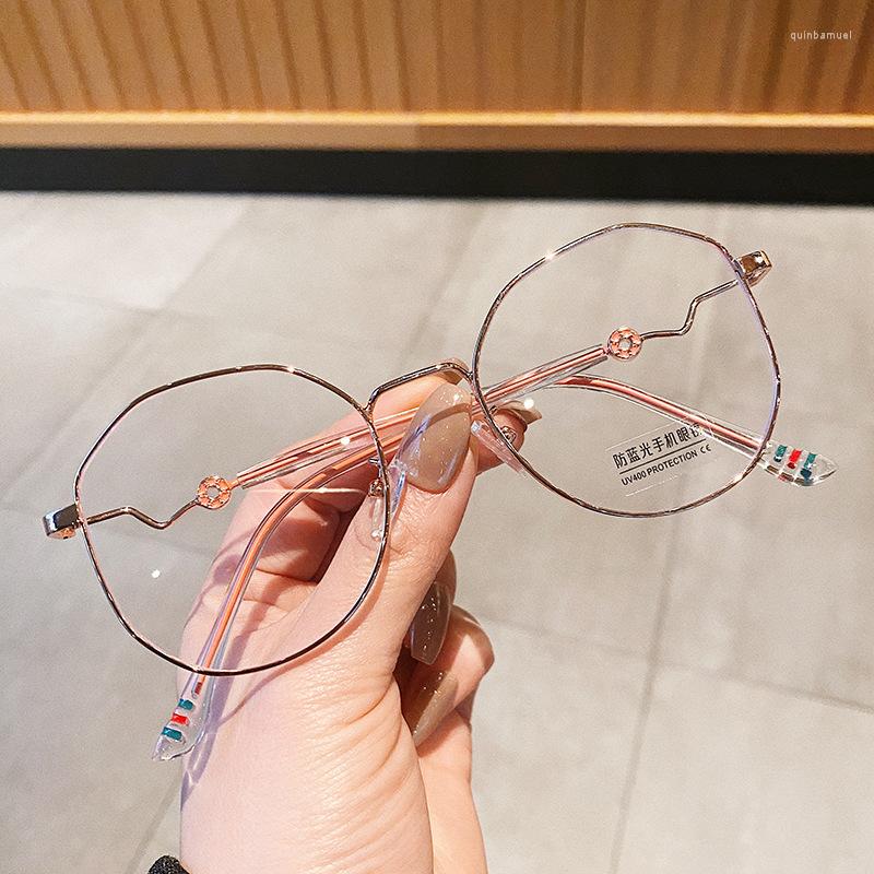 Sunglasses Frames Fashion Rose Gold Round Glasses Frame Women Bent Leg Blue Light Blocking Oculos Feminino Computer Eye Protection
Sunglasses Frames Fashion Rose Gold Round Glasses Frame Women Bent Leg Blue Light Blocking Oculos Feminino Computer Eye Protection