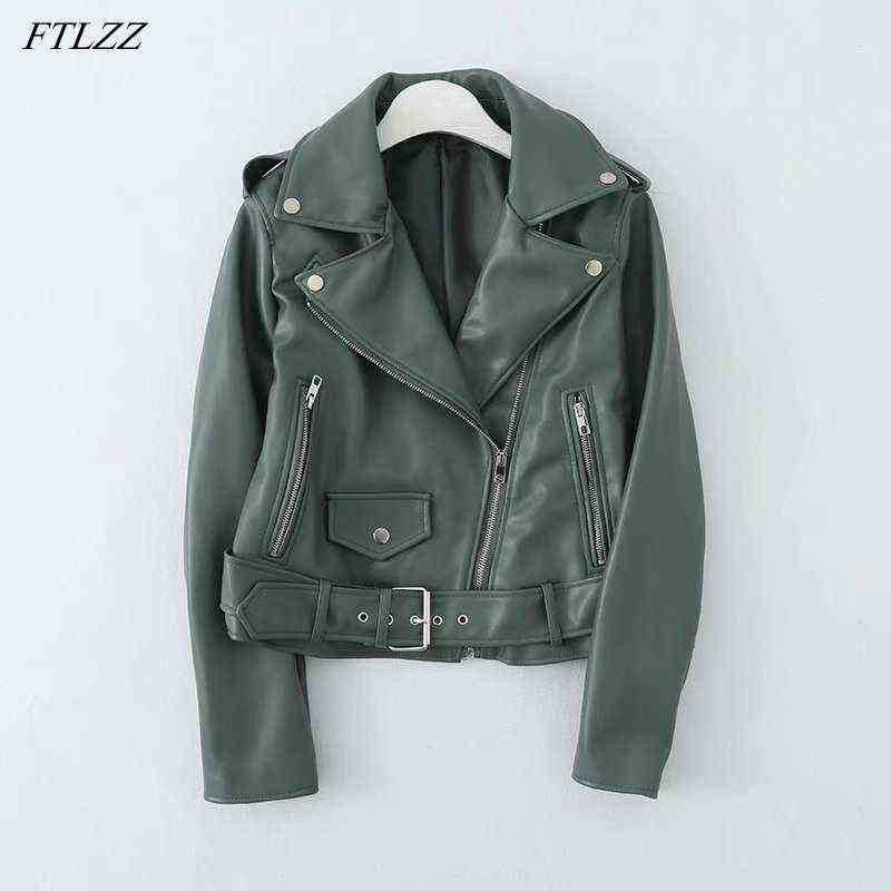 Ftlzz Spring Autumn Lapel Faux Soft Leather Short Jacket Women Locomotive Style Pu Leather Coat Biker Green Outfit With Belt J220727, Black
Ftlzz Spring Autumn Lapel Faux Soft Leather Short Jacket Women Locomotive Style Pu Leather Coat Biker Green Outfit With Belt J220727, Black