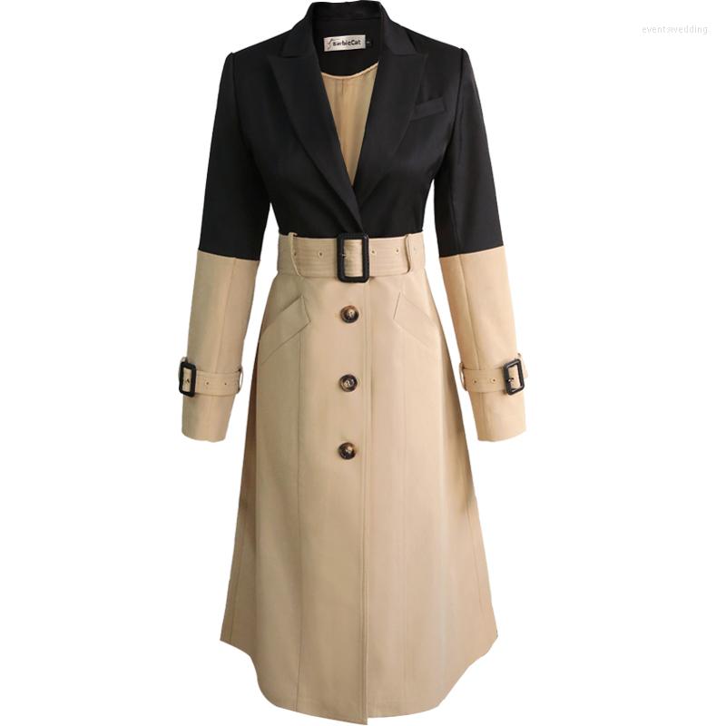 Women' Trench Coats Women Coat Cotton Windbreakers Khaki Patchwork Long Sleeve Single Breasted Belt Overcoat 2022
Women' Trench Coats Women Coat Cotton Windbreakers Khaki Patchwork Long Sleeve Single Breasted Belt Overcoat 2022