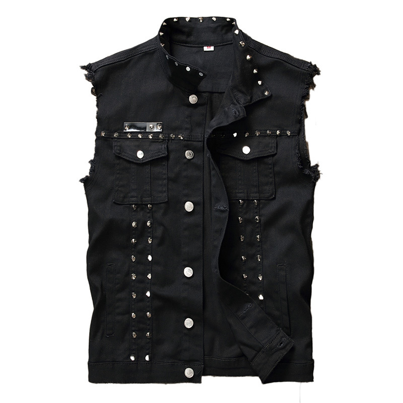 Men's Vests Fashion Mens Rivet Denim Vest Punk Party Studded Slim Fit Jean Jacket Male Sleeveless Waistcoat for Men Plus Size 221114, Black
Men's Vests Fashion Mens Rivet Denim Vest Punk Party Studded Slim Fit Jean Jacket Male Sleeveless Waistcoat for Men Plus Size 221114, Black