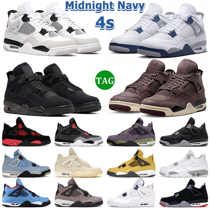 4 Retro Basketball Shoes Men Women 4s Midnight Navy Military Black Cat Violet Ore Red Thunder University Blue Sail Canvas Mens Trainers Outdoor Sports Sneakers
4 Retro Basketball Shoes Men Women 4s Midnight Navy Military Black Cat Violet Ore Red Thunder University Blue Sail Canvas Mens Trainers Outdoor Sports Sneakers