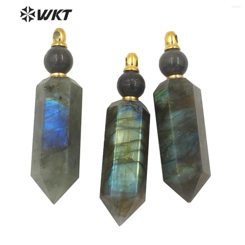Pendant Necklaces WT-P1618 Natural Stone Charming Labradorite Perfume Bottle Shinny Green For Necklace Making
Pendant Necklaces WT-P1618 Natural Stone Charming Labradorite Perfume Bottle Shinny Green For Necklace Making