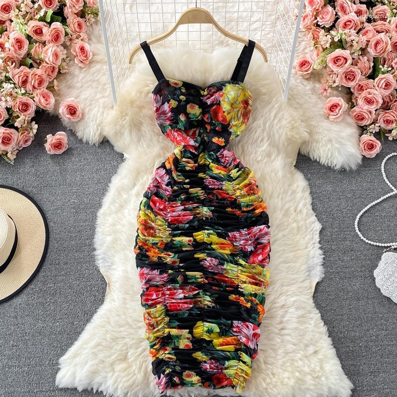 Casual Dresses Summer Ruched Stretch Women Spaghetti Strap Sheath Dress Sexy Gauzes Folds Backless Rose Floral Print Party Club Vestidos, Black
Casual Dresses Summer Ruched Stretch Women Spaghetti Strap Sheath Dress Sexy Gauzes Folds Backless Rose Floral Print Party Club Vestidos, Black