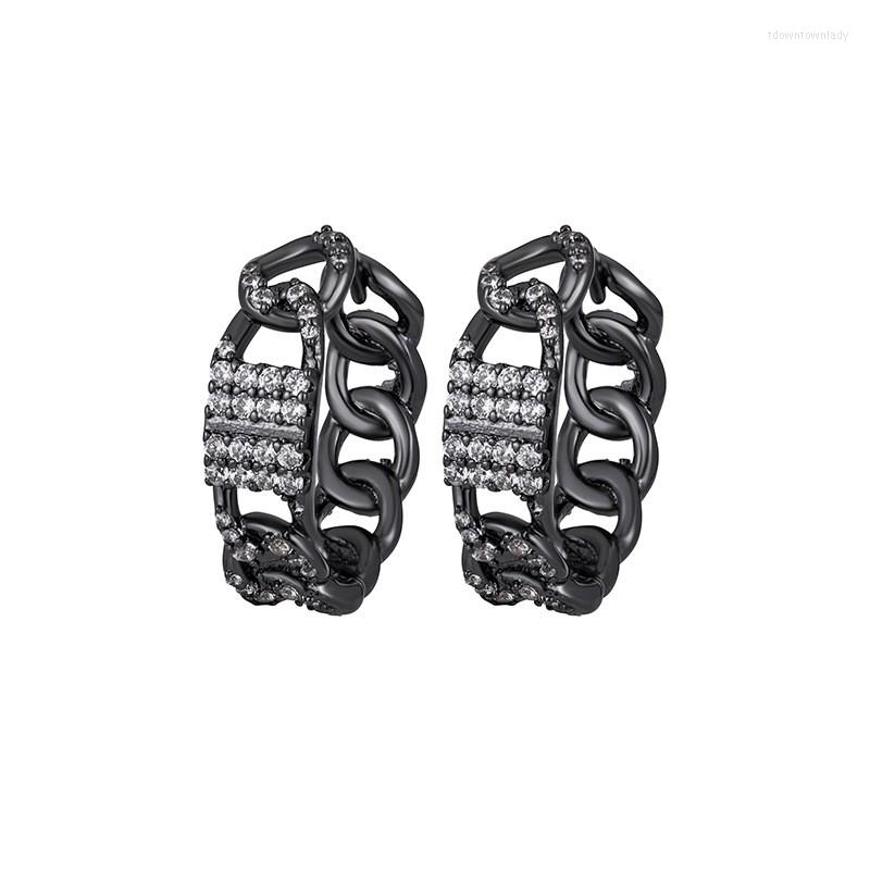 Hoop Earrings Simple Black Chain Small Hoops European Fashion Punk Female Zircon Earring Jewelry Zk45
Hoop Earrings Simple Black Chain Small Hoops European Fashion Punk Female Zircon Earring Jewelry Zk45