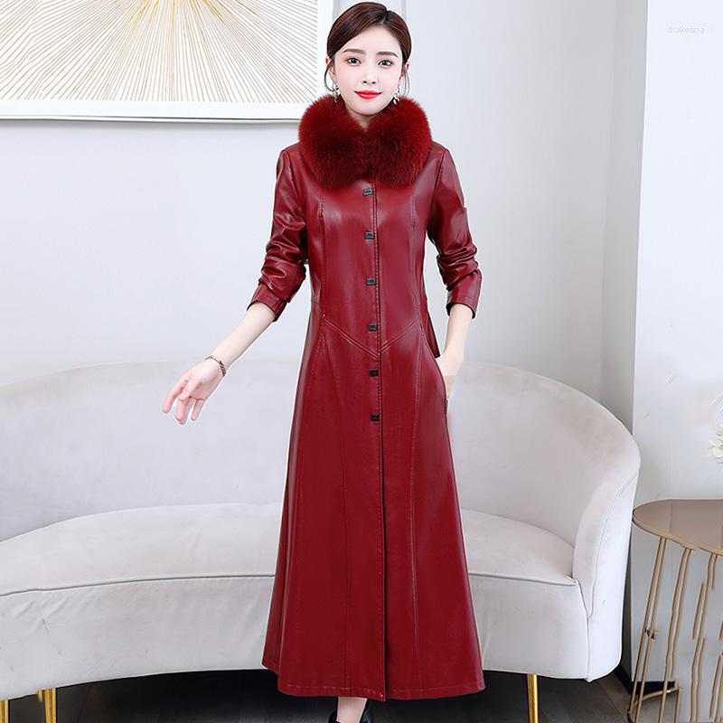 Women's Leather Size -7XL Women Coat Autumn Winter 2022 Fashion Fur Collar Plus Cotton Liner Thick Long Slim Jacket, Red autumn
Women's Leather Size -7XL Women Coat Autumn Winter 2022 Fashion Fur Collar Plus Cotton Liner Thick Long Slim Jacket, Red autumn