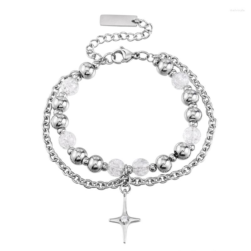 Strand Charm Jewelry Bangles Stainless Steel Beaded Double Layer Chain Cross Star Bracelets For Men And Women
Strand Charm Jewelry Bangles Stainless Steel Beaded Double Layer Chain Cross Star Bracelets For Men And Women