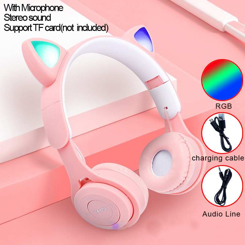Cell Phone Earphones Flash Light Cute Cat Ears Wireless Headphone with Mic Control LED Kid Girl Stereo Music Helmet Bluetooth Headset Gift 221114, Pink without box
Cell Phone Earphones Flash Light Cute Cat Ears Wireless Headphone with Mic Control LED Kid Girl Stereo Music Helmet Bluetooth Headset Gift 221114, Pink without box