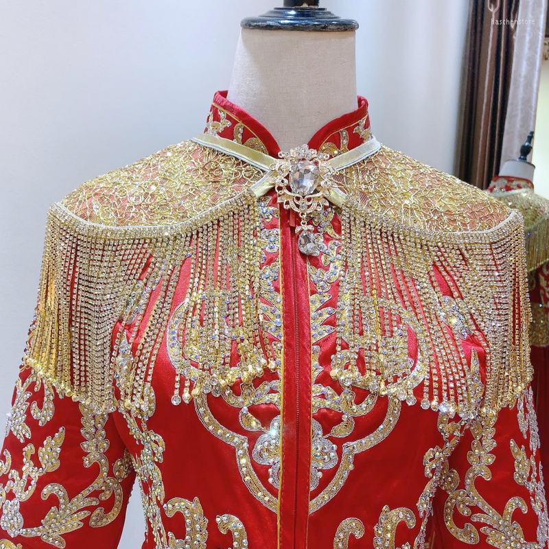 Scarves Bridal Evening Dress And Phoenix Gown Wedding Shawl Rhinestone Crown Chinese Xiuhe Tassel Sparkly Stylish
Scarves Bridal Evening Dress And Phoenix Gown Wedding Shawl Rhinestone Crown Chinese Xiuhe Tassel Sparkly Stylish