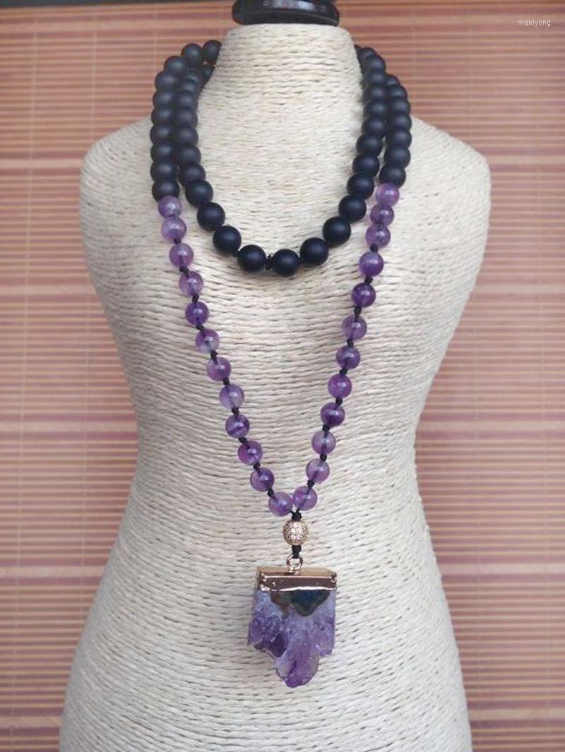 Pendant Necklaces YA2226 Natural Stone Druzy Knot Beads Handmade Necklace 30inch Long
Pendant Necklaces YA2226 Natural Stone Druzy Knot Beads Handmade Necklace 30inch Long