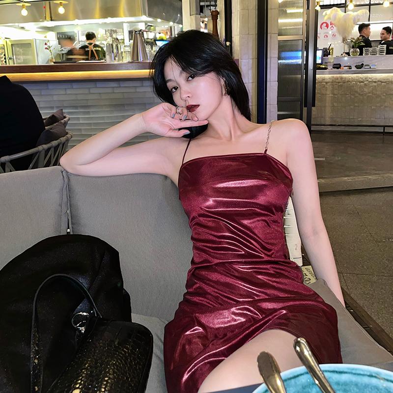 Casual Dresses Women' Dress Wine Red Summer Glossiness Basic Fund Medium And Long Sling Skirt Female Clothing 2022, Picture shown
Casual Dresses Women' Dress Wine Red Summer Glossiness Basic Fund Medium And Long Sling Skirt Female Clothing 2022, Picture shown