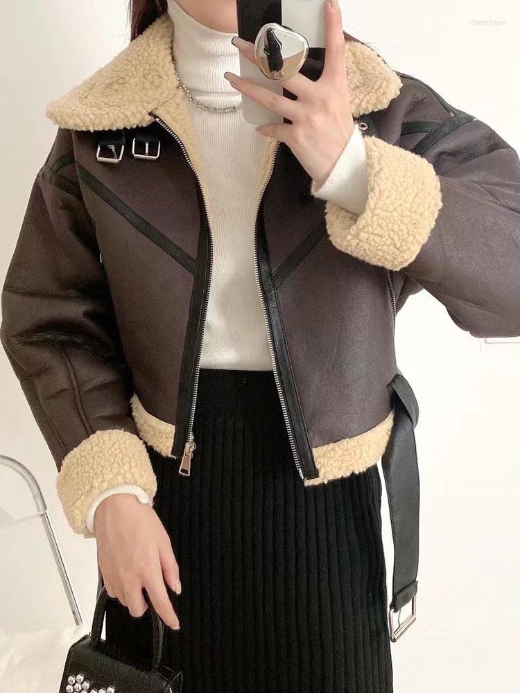 Women's Leather Ailegogo Winter Women Streetwear Faux Lamb Fur Short Jacket With Belt Moto Biker Thick Warm Sheepskin Coat Outwear, Auburn
Women's Leather Ailegogo Winter Women Streetwear Faux Lamb Fur Short Jacket With Belt Moto Biker Thick Warm Sheepskin Coat Outwear, Auburn