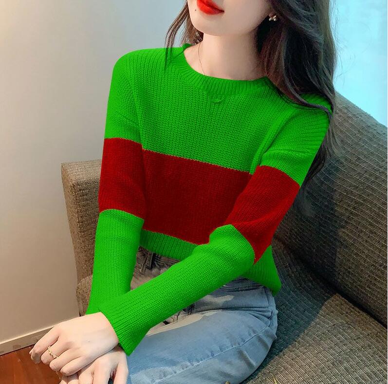 Fashion O-Neck All-match Spliced Knitted Korean Sweaters Women's Clothing New Loose Casual Pullovers Commute Tops, 03
Fashion O-Neck All-match Spliced Knitted Korean Sweaters Women's Clothing New Loose Casual Pullovers Commute Tops, 03