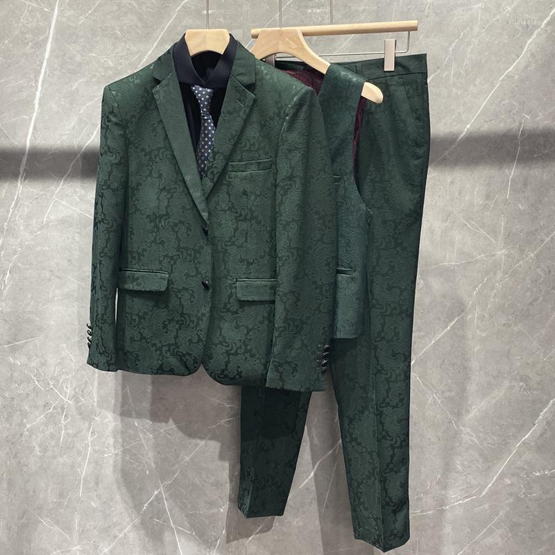 Men's Suits Black Navy Blue Green Jacquard Suit Men Slim Fit Mens Wedding Dinner Banquet Prom For Jacket Pants Vest Q674
Men's Suits Black Navy Blue Green Jacquard Suit Men Slim Fit Mens Wedding Dinner Banquet Prom For Jacket Pants Vest Q674