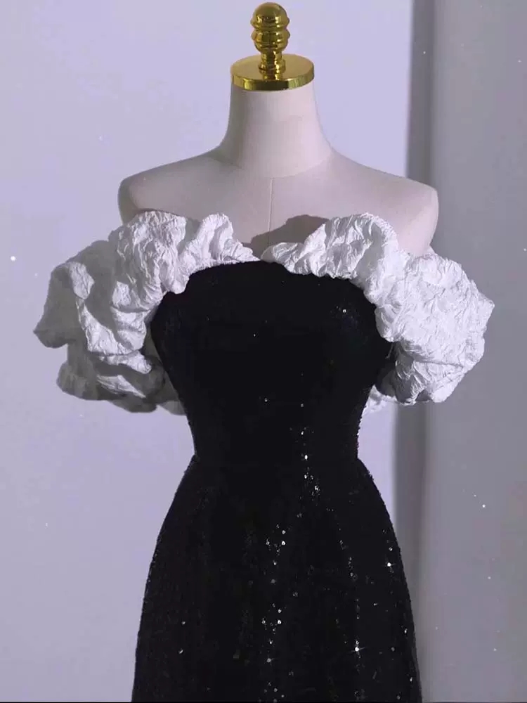 Sexy Black Evening Dresses Shining Sequins Long Prom Gowns Zipper Back, Same as picture
Sexy Black Evening Dresses Shining Sequins Long Prom Gowns Zipper Back, Same as picture