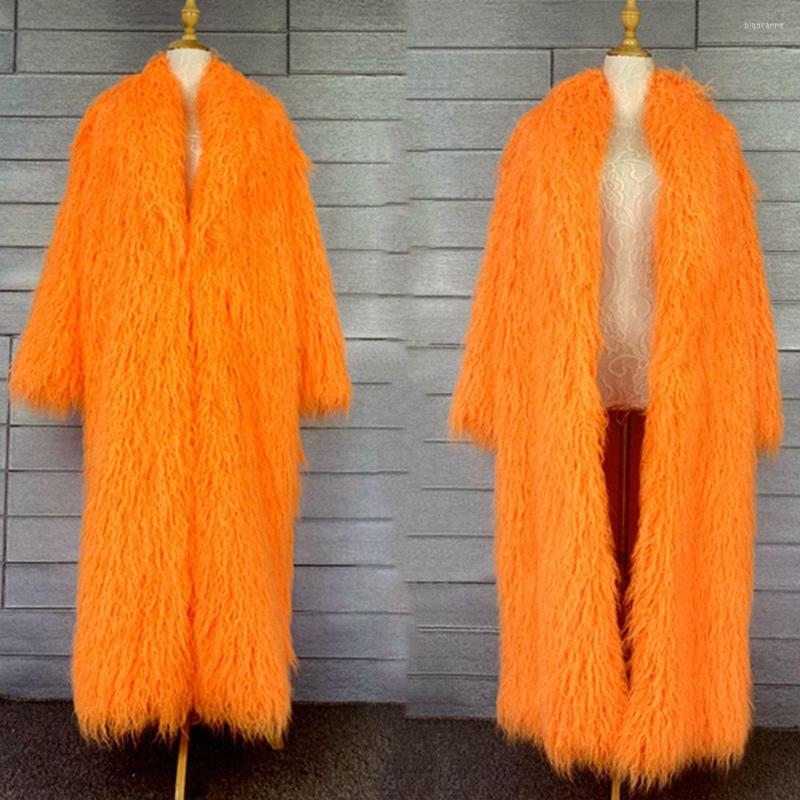 Women' Fur 2022 Autumn Winter Orange Long Jacket Women Fashion Wool Coat Female High-Quality Imitation Lamb Faux Coats
Women' Fur 2022 Autumn Winter Orange Long Jacket Women Fashion Wool Coat Female High-Quality Imitation Lamb Faux Coats