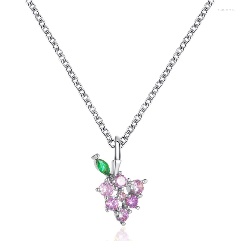 Pendant Necklaces Lovely Crystal Grape Necklace Gold Silver Color Cartoon Fruits Clavicle Chain Sweet Fashion Collier Jewelry
Pendant Necklaces Lovely Crystal Grape Necklace Gold Silver Color Cartoon Fruits Clavicle Chain Sweet Fashion Collier Jewelry