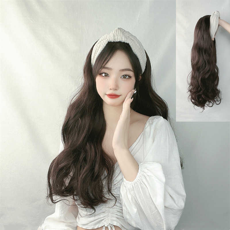 Women's Hair Wigs Lace Synthetic band Women's Long Curly Half Cap Imitation Hair Silk Big Wave Wig Piece, Beige hair band
Women's Hair Wigs Lace Synthetic band Women's Long Curly Half Cap Imitation Hair Silk Big Wave Wig Piece, Beige hair band