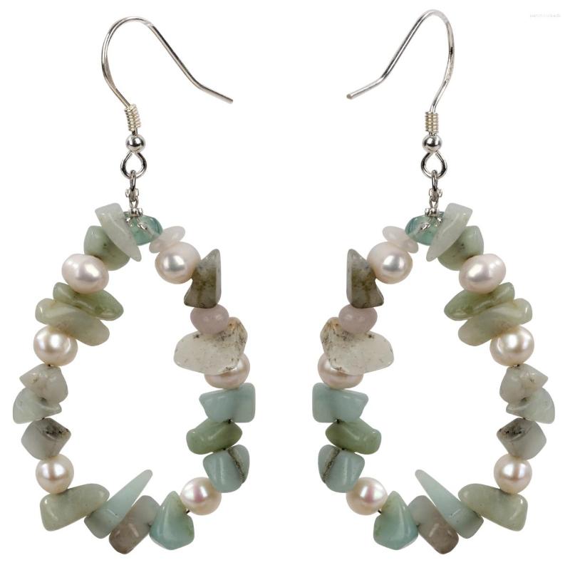 Dangle Earrings Yacq Natural Aventurine Pearl 925 Sterling Silver Drop Handmade Custom Jewelry Gifts For Women Mom Girls Wife