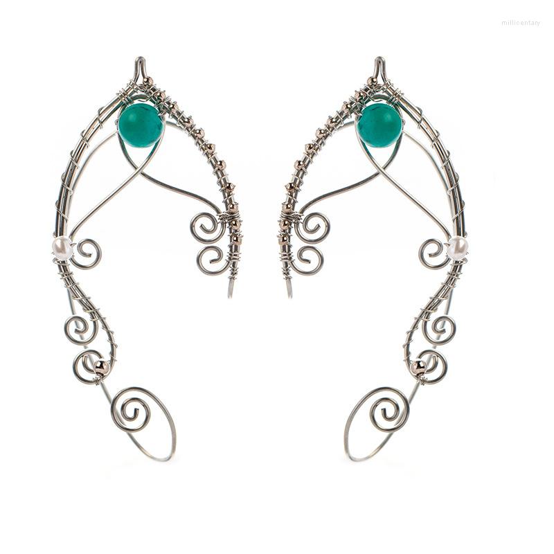 Backs Earrings Handmade Winding Vine Elf Ear Cuffs WIth Green Beads Wing Sleeve Without Piercing Earcuff Wedding Jewelry
Backs Earrings Handmade Winding Vine Elf Ear Cuffs WIth Green Beads Wing Sleeve Without Piercing Earcuff Wedding Jewelry