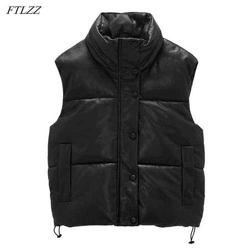 Ftlzz Autumn Winter Stand Collar Faux Soft Leather Short Vest Women Warm Cotton Thick Jacket Fashion Pu Leather Underwaist Jacket J220727, Black
Ftlzz Autumn Winter Stand Collar Faux Soft Leather Short Vest Women Warm Cotton Thick Jacket Fashion Pu Leather Underwaist Jacket J220727, Black