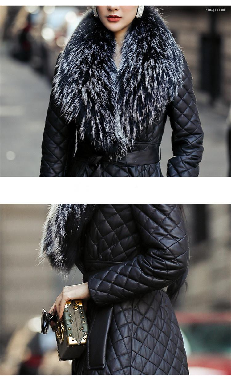 Women' Leather Genuine Jacket Winter Women Real Sheepskin Coat Female Fur Collar Long Down Jackets MY3282, Black
Women' Leather Genuine Jacket Winter Women Real Sheepskin Coat Female Fur Collar Long Down Jackets MY3282, Black