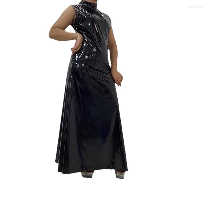 Casual Dresses Women Sexy Faux Latex Maxi Dress PVC Leather Club Turtleneck Sleeveless Slim Bodycon PU Pole Dance Costume, Black
Casual Dresses Women Sexy Faux Latex Maxi Dress PVC Leather Club Turtleneck Sleeveless Slim Bodycon PU Pole Dance Costume, Black
