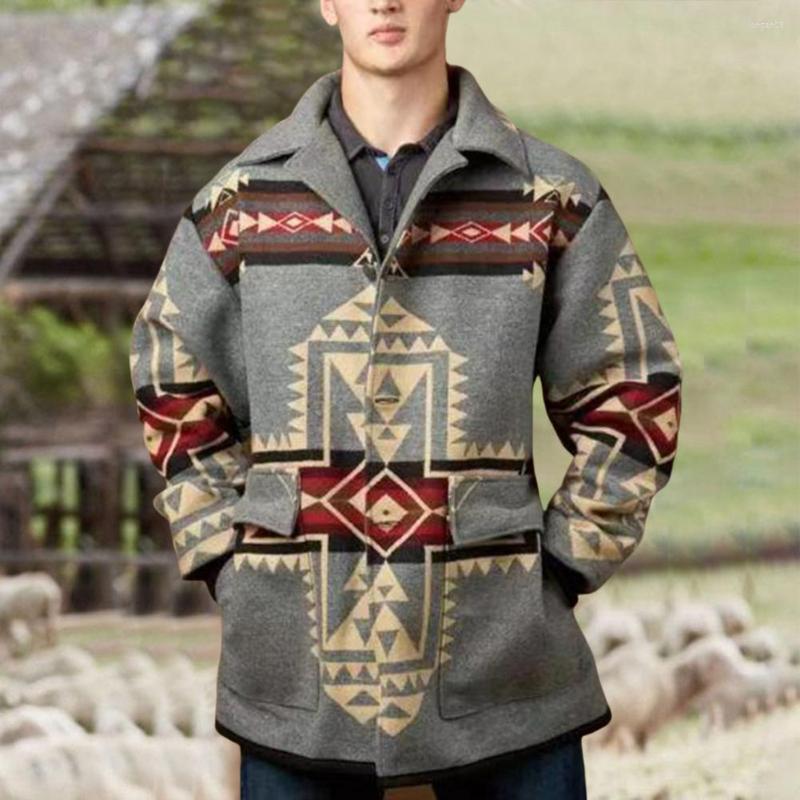 Men' Jackets Chic Loose Coat Buttons Closure Comfortable Casual Jacket Vintage Geometry Print Men, Black
Men' Jackets Chic Loose Coat Buttons Closure Comfortable Casual Jacket Vintage Geometry Print Men, Black