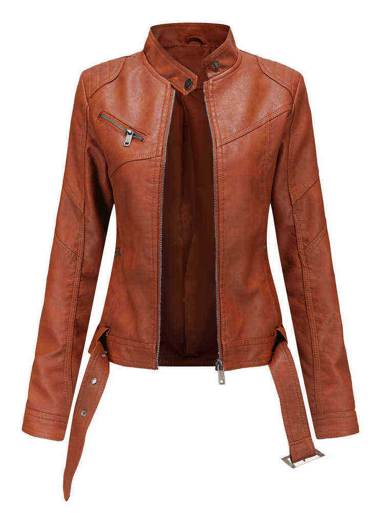 Ftlzz Women Faux Leather Jacket Spring Autumn Female Pu Sharpen Jacket Long Sleeve Elegant Zipper Moto Biker Windproof Outrunner J220727, Brown.
Ftlzz Women Faux Leather Jacket Spring Autumn Female Pu Sharpen Jacket Long Sleeve Elegant Zipper Moto Biker Windproof Outrunner J220727, Brown.