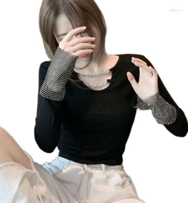 Women's T Shirts Sexy Thin Short White T-shirts Women Bling Gemstones Sleeve Shiny Rhinestones Tee Femme Crop Tops, Black
Women's T Shirts Sexy Thin Short White T-shirts Women Bling Gemstones Sleeve Shiny Rhinestones Tee Femme Crop Tops, Black
