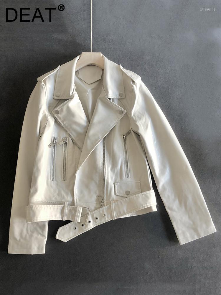 Women' Leather High Quality Spliced Zipper Belt Coat Women Turn-down Collar Causal PU Jacket Female Autumn 2022 11P0645, Black
Women' Leather High Quality Spliced Zipper Belt Coat Women Turn-down Collar Causal PU Jacket Female Autumn 2022 11P0645, Black