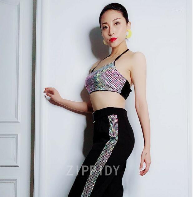 Women's Two Piece Pants Women Singer Drawers Clothes Set Multicolor Flashing Rhinestones Bra Full Diamonds Women's Prom Show Wear, Black
Women's Two Piece Pants Women Singer Drawers Clothes Set Multicolor Flashing Rhinestones Bra Full Diamonds Women's Prom Show Wear, Black