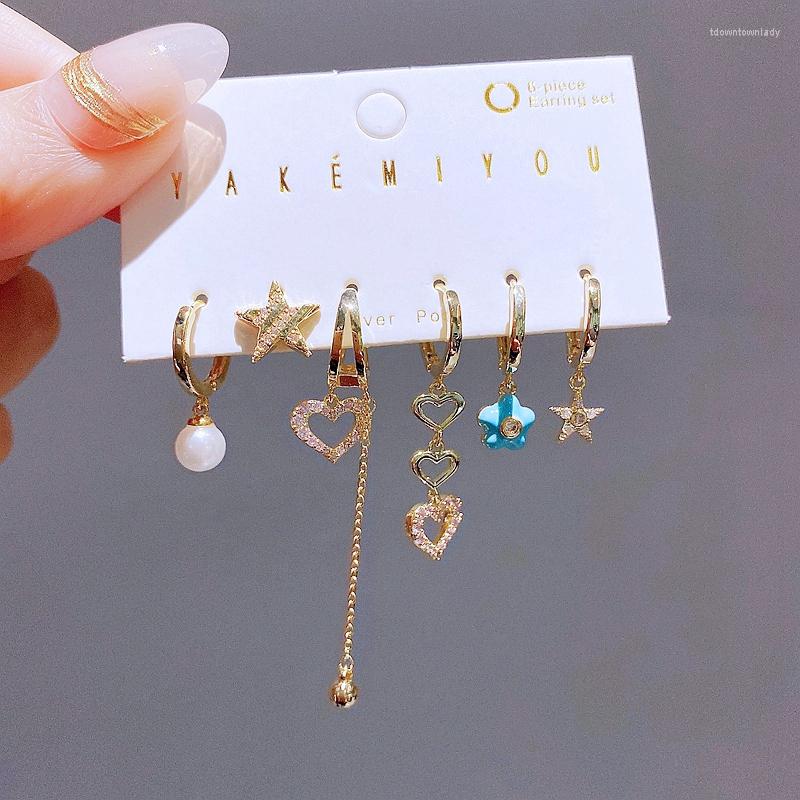 Hoop Earrings Trendy 6pcs Design Pink Crystal Heart Long Pendant Set For Women Ear Huggies Jewelry 
Hoop Earrings Trendy 6pcs Design Pink Crystal Heart Long Pendant Set For Women Ear Huggies Jewelry