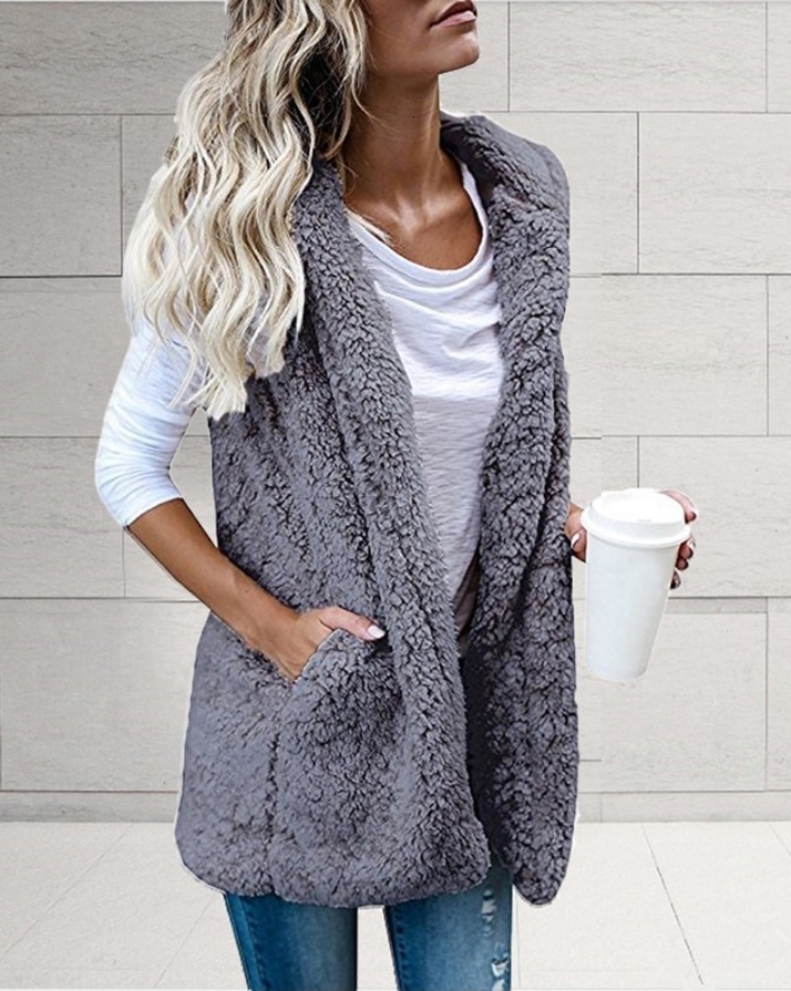 Women's Vests Winter Coat for Women Fashion Pocket Detail Fluffy Fleece Hooded Casual Plain Sleeveless Daily Teddy Vest Coat 221114
Women's Vests Winter Coat for Women Fashion Pocket Detail Fluffy Fleece Hooded Casual Plain Sleeveless Daily Teddy Vest Coat 221114