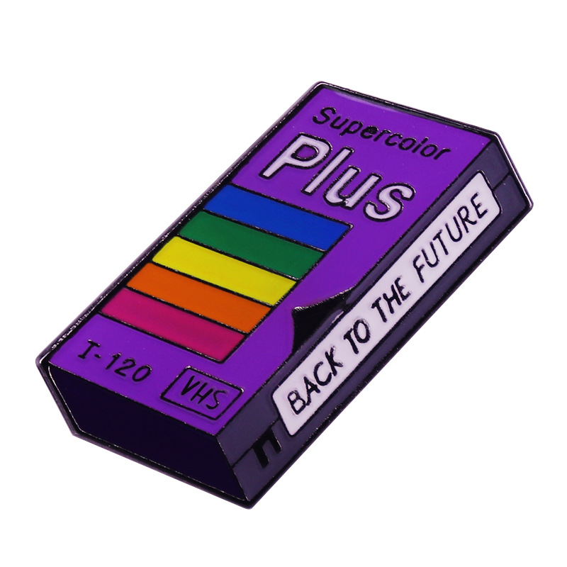 80's Retro Back To The Future VHS Tape Brooch and Enamel Pin Supercolor Plus Video Cassette VHS Tapelapel Pin, As picture 
80's Retro Back To The Future VHS Tape Brooch and Enamel Pin Supercolor Plus Video Cassette VHS Tapelapel Pin, As picture