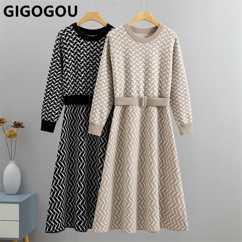 Party Dresses GIGOGOU Luxury Jacquard Women Long Knit Sweater CHIC Autumn Winter A Line With Belt Pleated Maxi Midi 221113, Purple
Party Dresses GIGOGOU Luxury Jacquard Women Long Knit Sweater CHIC Autumn Winter A Line With Belt Pleated Maxi Midi 221113, Purple