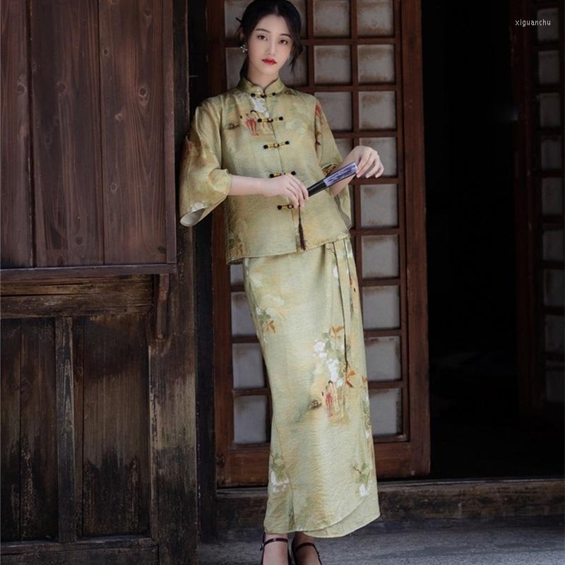 Ethnic Clothing Summer Clothes For Women 2022 Ladies Hanfu Print 2 Piece Sets Tang Suit Top Slim Long Skirt Lady Casual Two Suits 12970
Ethnic Clothing Summer Clothes For Women 2022 Ladies Hanfu Print 2 Piece Sets Tang Suit Top Slim Long Skirt Lady Casual Two Suits 12970