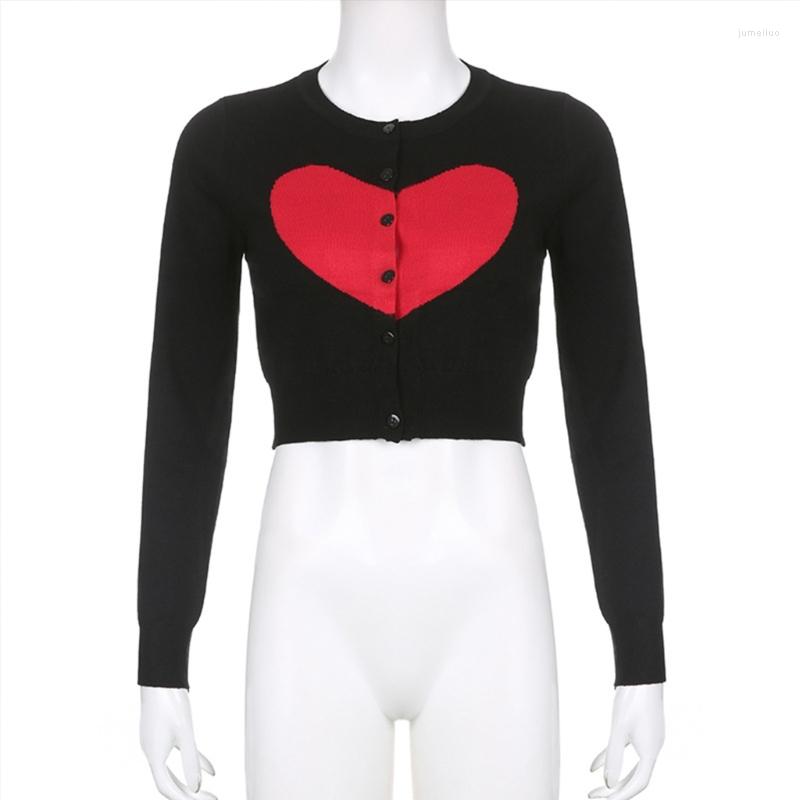 Women's Knits Bodycon Crop Top Cardigan Women Long Sleeve O-Neck Button Down Knit Contrast Color Heart Casual Slim Sweater Jacket Coat, Black 
Women's Knits Bodycon Crop Top Cardigan Women Long Sleeve O-Neck Button Down Knit Contrast Color Heart Casual Slim Sweater Jacket Coat, Black
