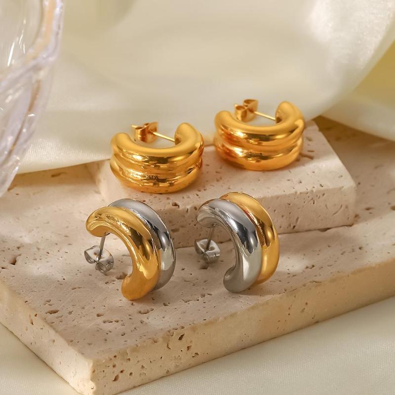 Hoop Earrings Uworld 18K Gold Plated Stainless Steel Jewelry Gift Double Layer Shaped Chunky For Women Bijoux Femme Tendance 2022
Hoop Earrings Uworld 18K Gold Plated Stainless Steel Jewelry Gift Double Layer Shaped Chunky For Women Bijoux Femme Tendance 2022