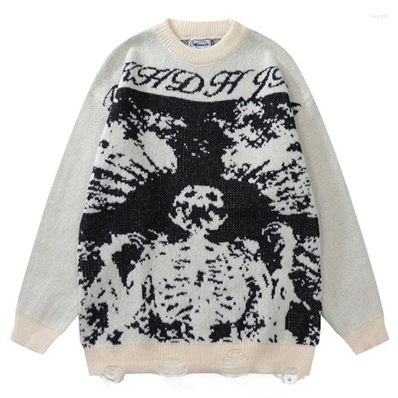 Men's Sweaters 2022 Men Knitted Sweater Vintage Streetwear Letter Skeleton Hole Gothic Jumper Harajuku Hip Hop Loose Thick Pullover, Black
Men's Sweaters 2022 Men Knitted Sweater Vintage Streetwear Letter Skeleton Hole Gothic Jumper Harajuku Hip Hop Loose Thick Pullover, Black
