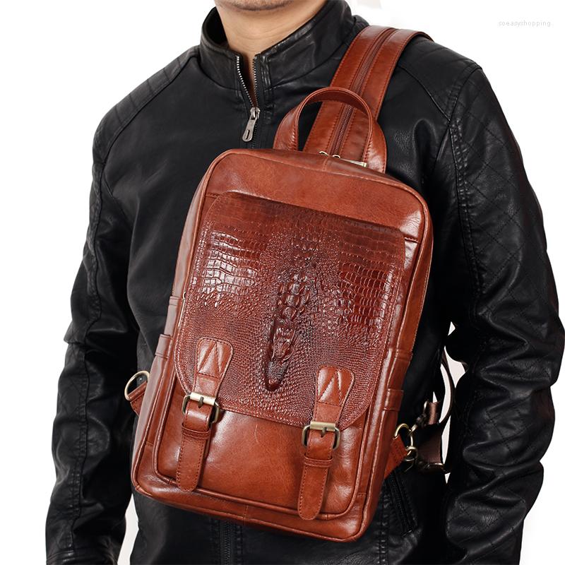 Backpack Brand Fashion Genuine Leather Men's Sling Chest Packs Soft Cowhide Casual Shoulder Messenger Bag For Men Waterproof, Coffee
Backpack Brand Fashion Genuine Leather Men's Sling Chest Packs Soft Cowhide Casual Shoulder Messenger Bag For Men Waterproof, Coffee
