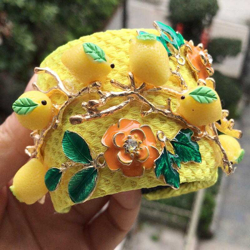 Hair Jewelry Baroque Fashion Cute Yellow Lemon Flower Green Leaves Fruit Headbands For Women Luxury Vintage Accessories
Hair Jewelry Baroque Fashion Cute Yellow Lemon Flower Green Leaves Fruit Headbands For Women Luxury Vintage Accessories