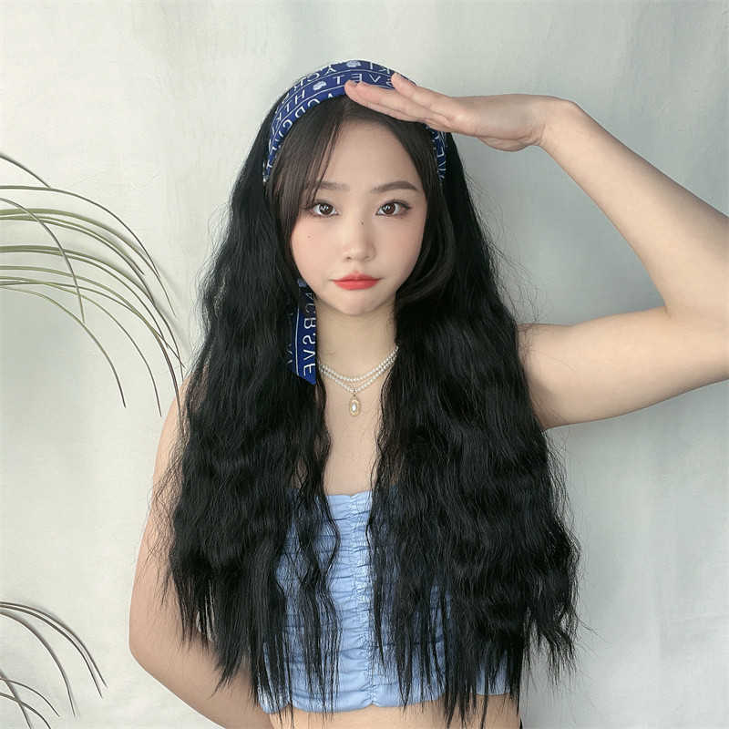 Women's Hair Wigs Lace Synthetic Wig Women's Long Braided Hair Ribbon Headband Integrated Imitation Wool Roll U-shaped Half Head Cover, Black wig
Women's Hair Wigs Lace Synthetic Wig Women's Long Braided Hair Ribbon Headband Integrated Imitation Wool Roll U-shaped Half Head Cover, Black wig