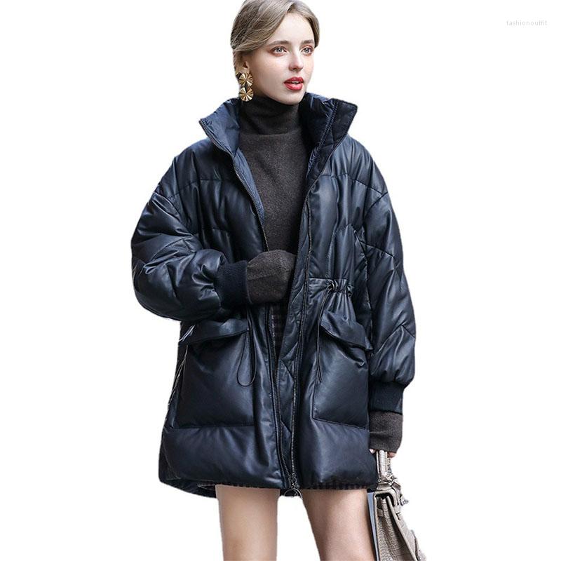 Women' Leather 2022 High Quality Women' Thickened Genuine Down Jackets Loose Sheepskin Coat Medium-Length Winter Female JH446, Black
Women' Leather 2022 High Quality Women' Thickened Genuine Down Jackets Loose Sheepskin Coat Medium-Length Winter Female JH446, Black