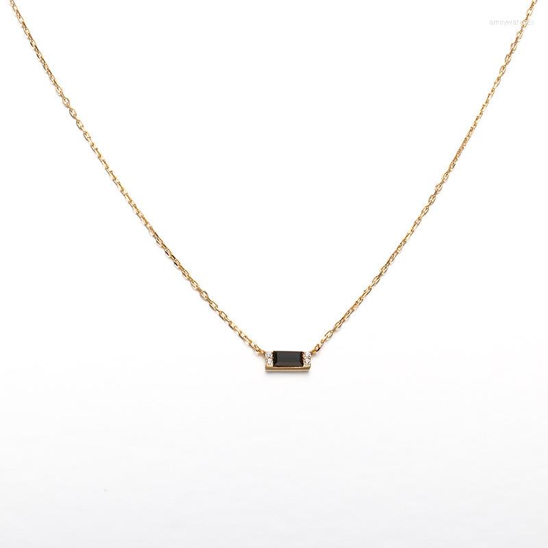Chains Natural Crystal Necklace Female 925 Sterling Silver Chain Set Choker For Women Rectangle Black Agate Delicate Jewelry
Chains Natural Crystal Necklace Female 925 Sterling Silver Chain Set Choker For Women Rectangle Black Agate Delicate Jewelry